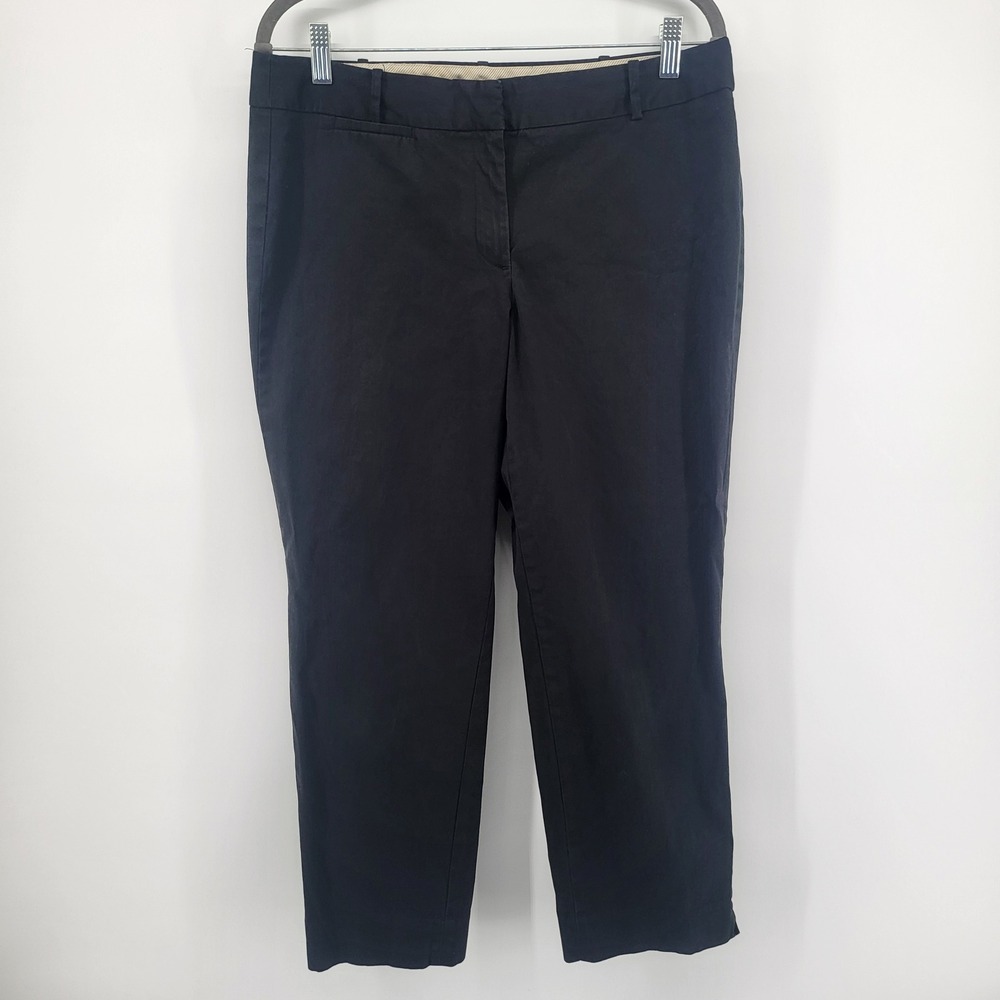 Talbots Signature Black Crop Pants Women's Size 10 Cotton Blend Career Casual